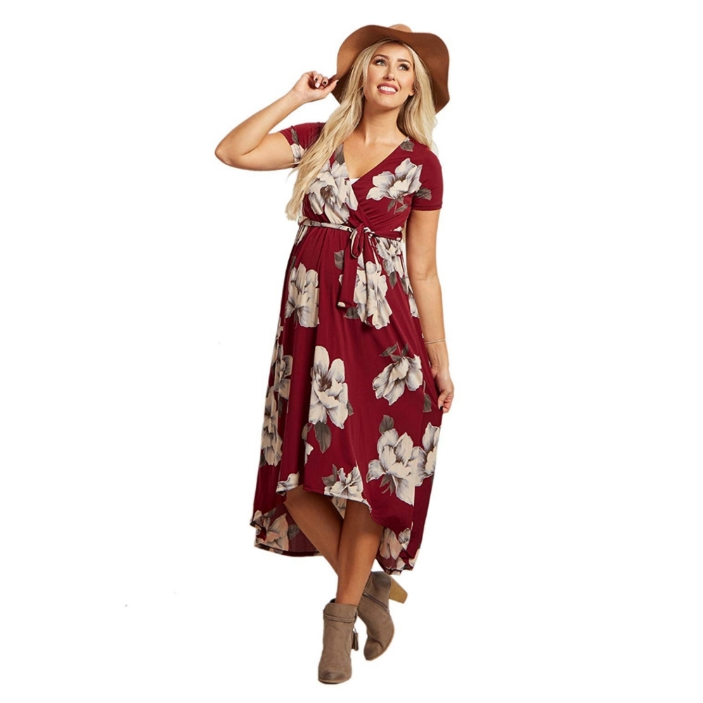Pink Blush High Low Faux Wrap Dress Size Medium